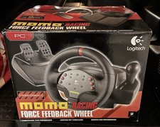 Volante Logitech MOMO Racing Force Feedback Steering Wheel PC + Pedali