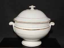 ANTICA RARA ZUPPIERA CERAMICA RICHARD MILANO FINE 800 BIANCO E ORO STILE IMPERO