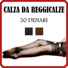 Calze da Reggicalze Vintage 30 Den velate filanca nylon denari per donna anziana