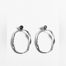 Zara irregular hoop earrings - irregular,