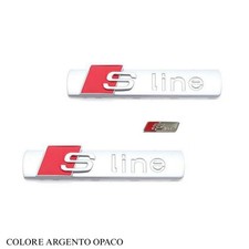 KIT 3 PZ STEMMA ADESIVO BADGE PER AUDI S-LINE A1 A3 A4 A5 A6 A7 Q2 Q3 Q5