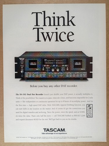 Pubblicità tascam 302 - pubblicità, 1998