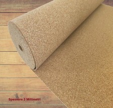 Rotolo di sughero da 10 mq. spessore 3 mm. tappetino parquet rivestimento parete