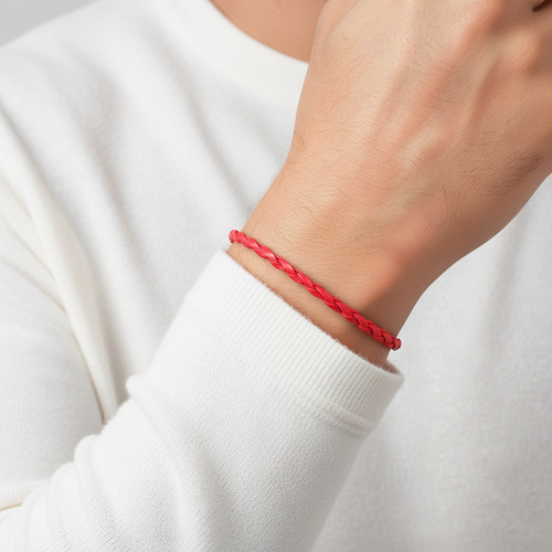 Bracciale rosso portafortuna - bracciale,