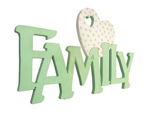 Scritta legno family con - legno,