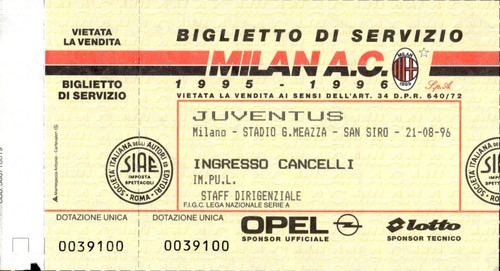 Biglietto stadio milan vs - milan, a.c.