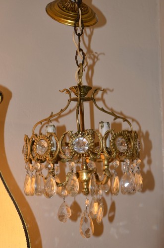 Lampadario vintage ottone - , 3