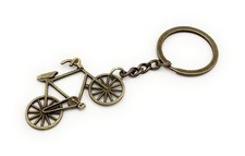 Bicicletta Drahtesel Catena Portachiavi IN Metallo Bronzo Portachiavi