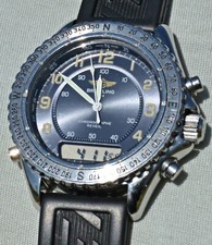Raro Chronographe Breitling Reveil ref. A51035 Bellissimo Quadrante Blu Avio