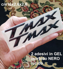 2 adesivi TMAX GEL 160.mm NERO LUCIDO Resinati  scritta logo 3D per Moto