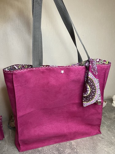 Ensemble sac cabas velours - cabas,