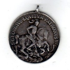 Medaglia di San Giorgio che abbatte il drago 8 gr ARGENTO