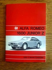 Uso e manutenzione Alfa Romeo 1600 junior Zagato Owner's manual 
