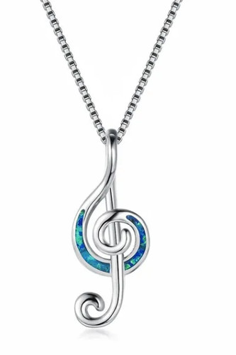 Silver blue opal music - opal, note