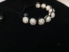 Bracciale Shamballa Unisex con Cristalli Swarovski Pavè Trasparente