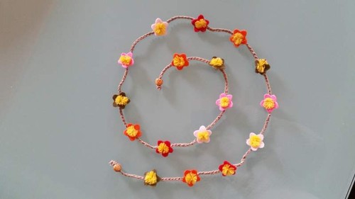 Cintura con fiori tessuto - fiori,
