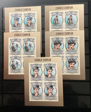 BURUNDI - 2013 Charlie Chaplin - Set completo fogli IMPERF - come nuovi mai incernierati