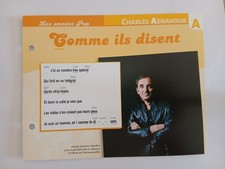 CARTE FICHE - CHARLES AZNAVOUR