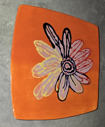 Decorative orange plate with - orange,