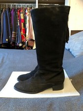 FRATELLI ROSSETTI LUSSO BOOTS SUEDE CAMOSCIO BLACK AUTH 38,5 EUR 8,5 US 5,5 UK