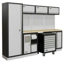 ARREDAMENTO ALLESTIMENTO MODULARE PER OFFICINA GARAGE FERVI MOBILI ATTREZZI