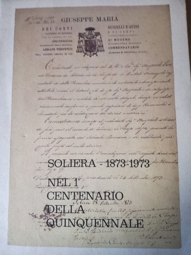 Soliera 1873 1973 - **soliera, nel