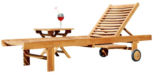 Vero teak lettino prendisole - teak,