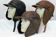 3 Colori 100% Vero Pecora Montone Pelle Cacciatore Caccia Aviator Cappello M-3XL