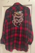 ZARA Basic Red Flannel Dragon
