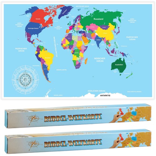Rubbel mappamondo 52x88cm - rubbel,