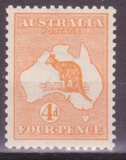 AUSTRALIA 1913 CANGURO Y MAPA