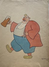 Acquerello 1935 Caricatura