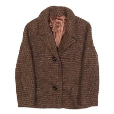 Giacca Button In Tweed Marrone