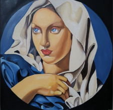 Quadro a Olio Su Tela Ispirato a Tamara de Lempicka – 100% Dipinto a Mano – 