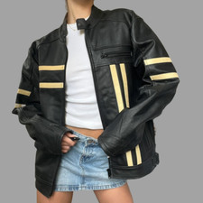 Giacca donna in pelle oversize