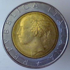 500 lire Quirinale 1987