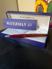 Penna a sfera Waterman Paris, in marmo e oro, vintage