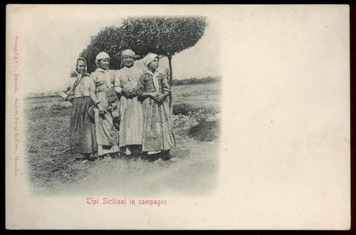 Cartolina costumi siciliani - cartolina,
