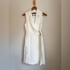 ZARA White Sleeveless Blazer