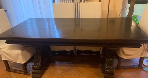 Tavolo antico noce con - in,