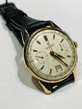 Eberhard Contodat orologio cronografo in oro  uomo  Vintage carica manuale.