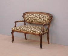 Divano divanetto Liberty in legno di mogano, primi '900!