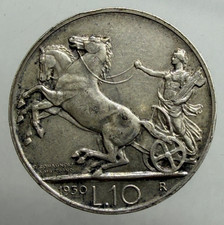 10 LIRE BIGA 1930  PERIZIA NIP