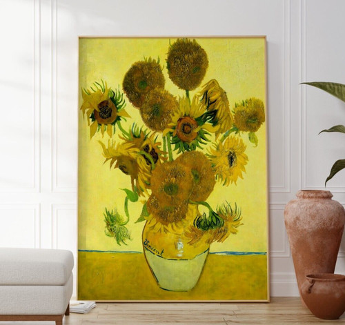 Stampa natura morta girasoli