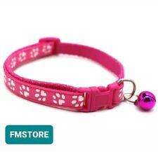 COLLARE COLLARINO FUCSIA CAMPANELLO GATTO O DI CANE PICCOLA TAGLIA REGOLABILE 