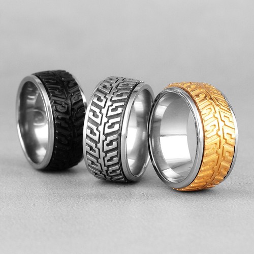 Anello uomo acciaio inox - anello, gomma