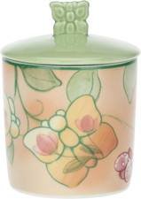Pasqua 2023, Barattolo Con Coperchio Decorato Con Fiori E Coccinella in Porcella