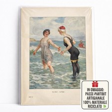Stampa antica donne al mare