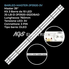 KIT 3 BARRE STRIP 10 LED TV MASTER JS-LB-D-JP3920-052DBAD 3V