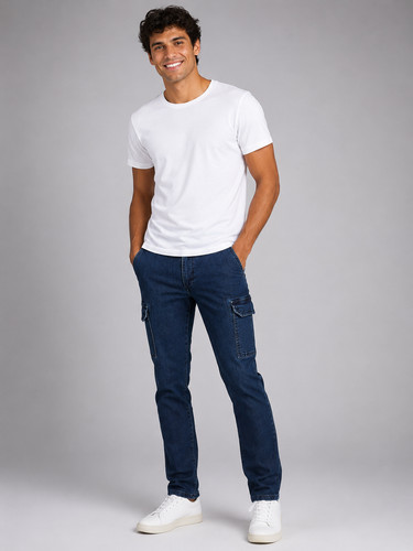 Jeans uomo zip bottone - bottone, tasconi